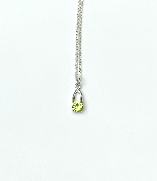 Peridot Brillante Charm pendant sterling silver by Hannah Daye jewelry