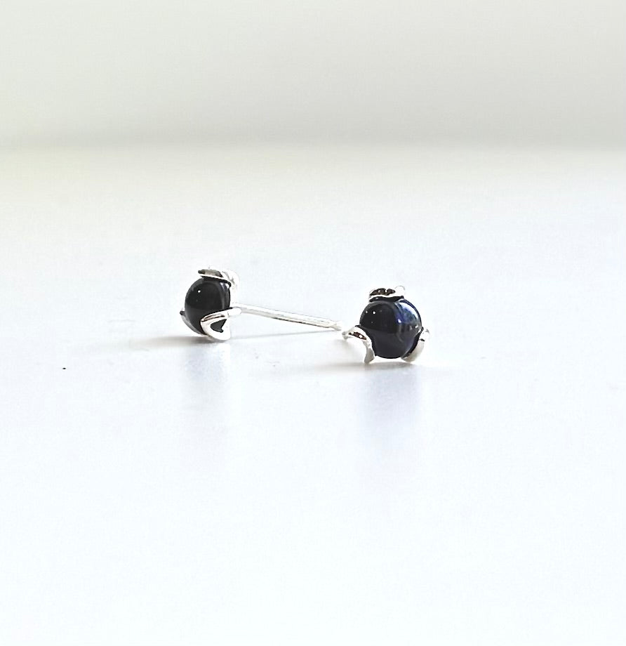 Deep Blue Sapphire Sterling Silver Earrings Hannah Daye