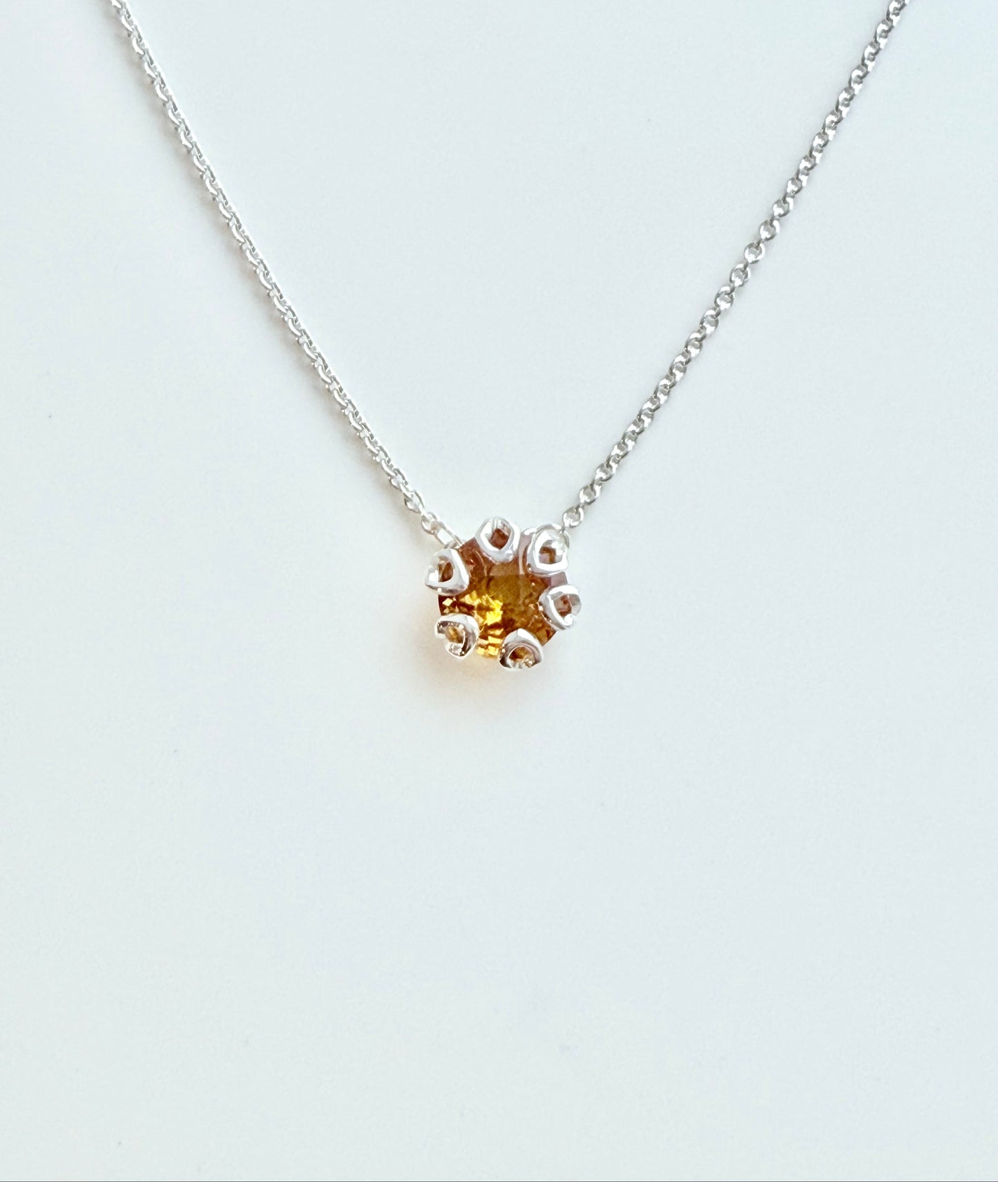 sterlinf silver Poppy Necklace in Citrine by Hannah Daye & CO