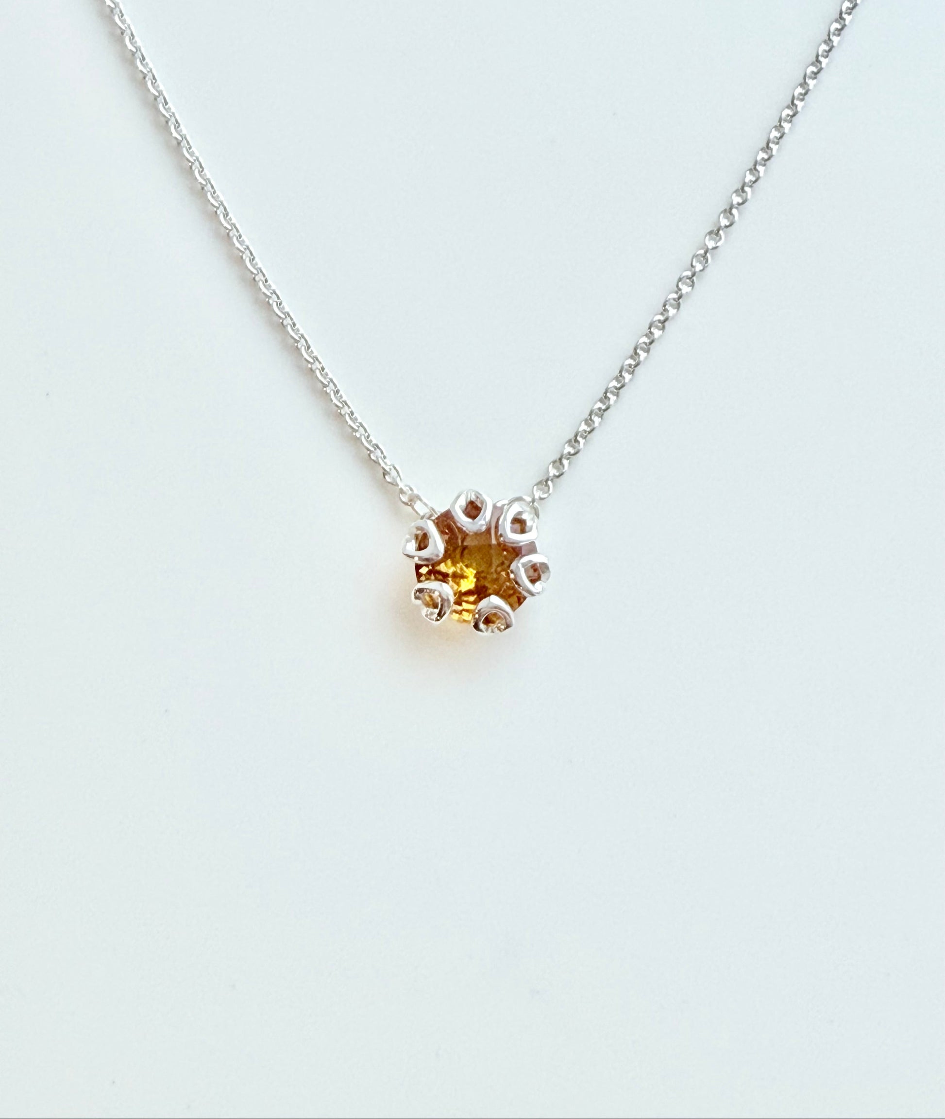 sterlinf silver Poppy Necklace in Citrine by Hannah Daye & CO