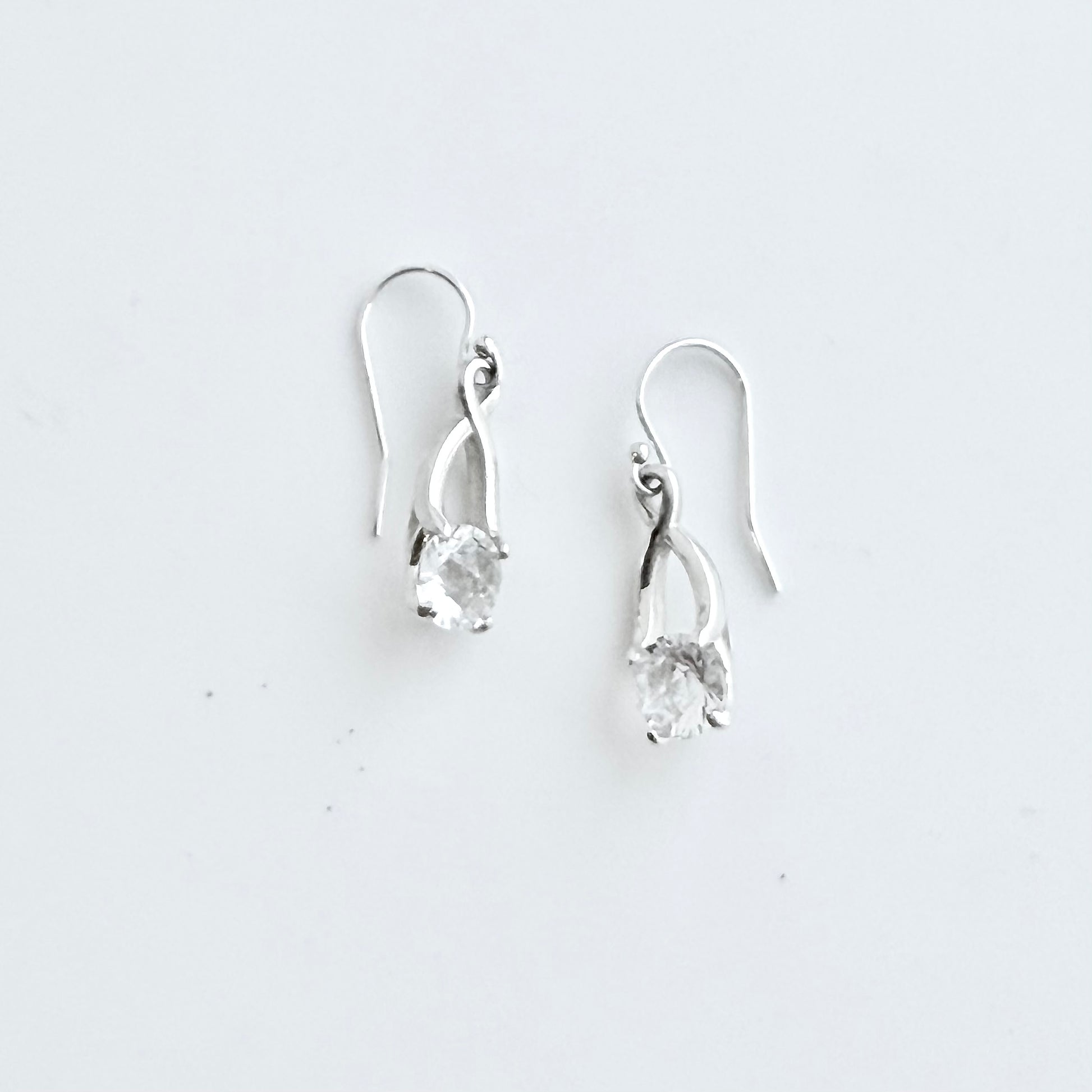 white topazBrillante EDrop Earrings in Sterling Silver by Hannah Daye jewelry