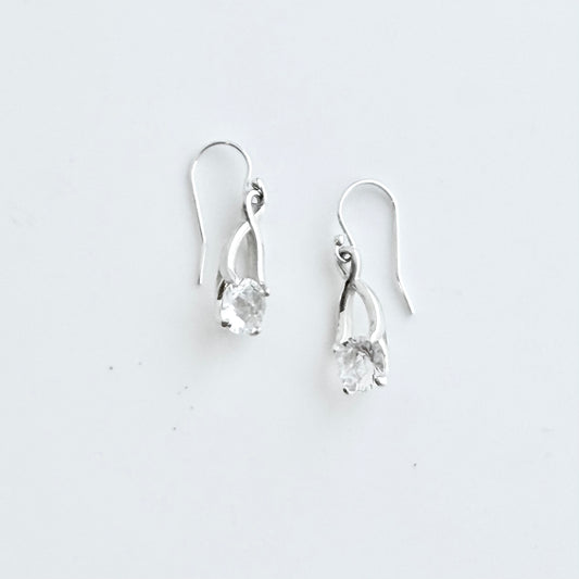 white topazBrillante EDrop Earrings in Sterling Silver by Hannah Daye jewelry