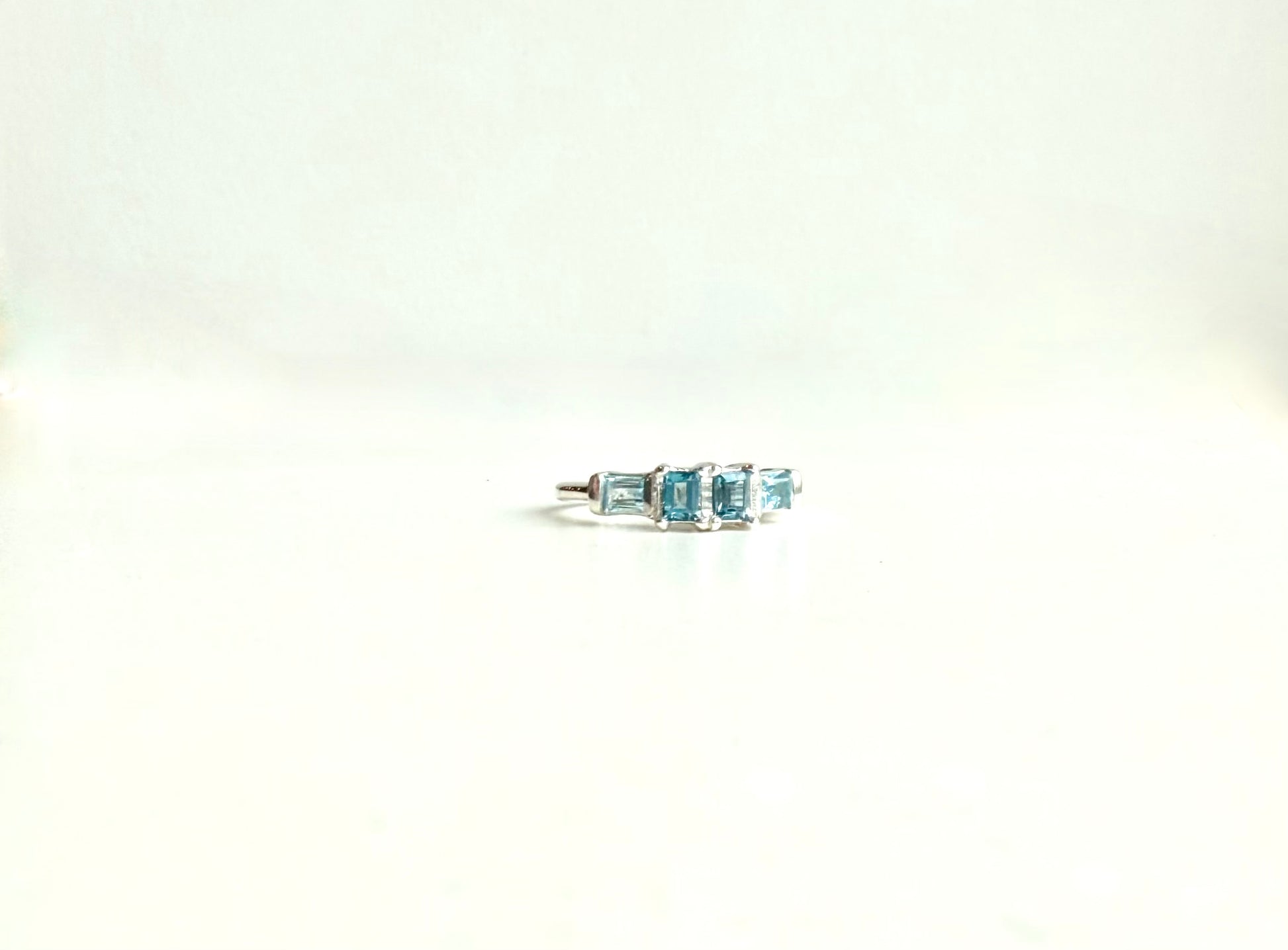 Lexi Band Ring London Blue Topaz and Swiss Blue Topaz by Hannah Daye original design artisan crafted Sterling silver