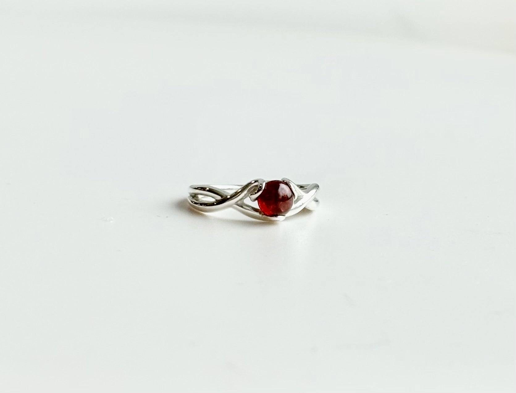 Garnet Fiore Sterling Silver Rig by Hannah Daye fine jewelry stackable rings