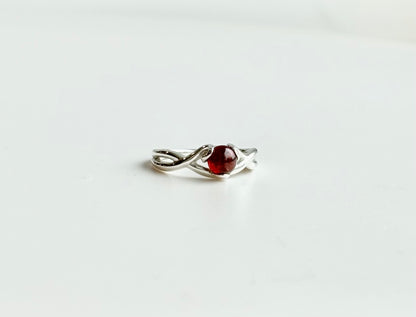 Garnet Fiore Sterling Silver Rig by Hannah Daye fine jewelry stackable rings