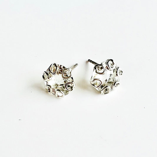 Poppy Earrings in Sterling Silver and White Topaz by Hannah Daye & CO