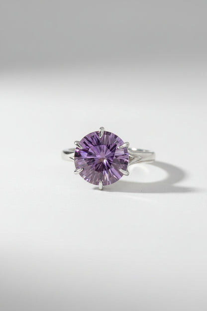 Brillante Cocktail Ring amethyst sterling silver handcrafted Hannah Daye & Co