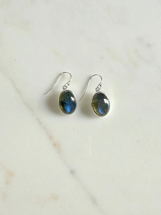 Labradorite Dangle Earrings in Sterling Silver by Hannah Daye