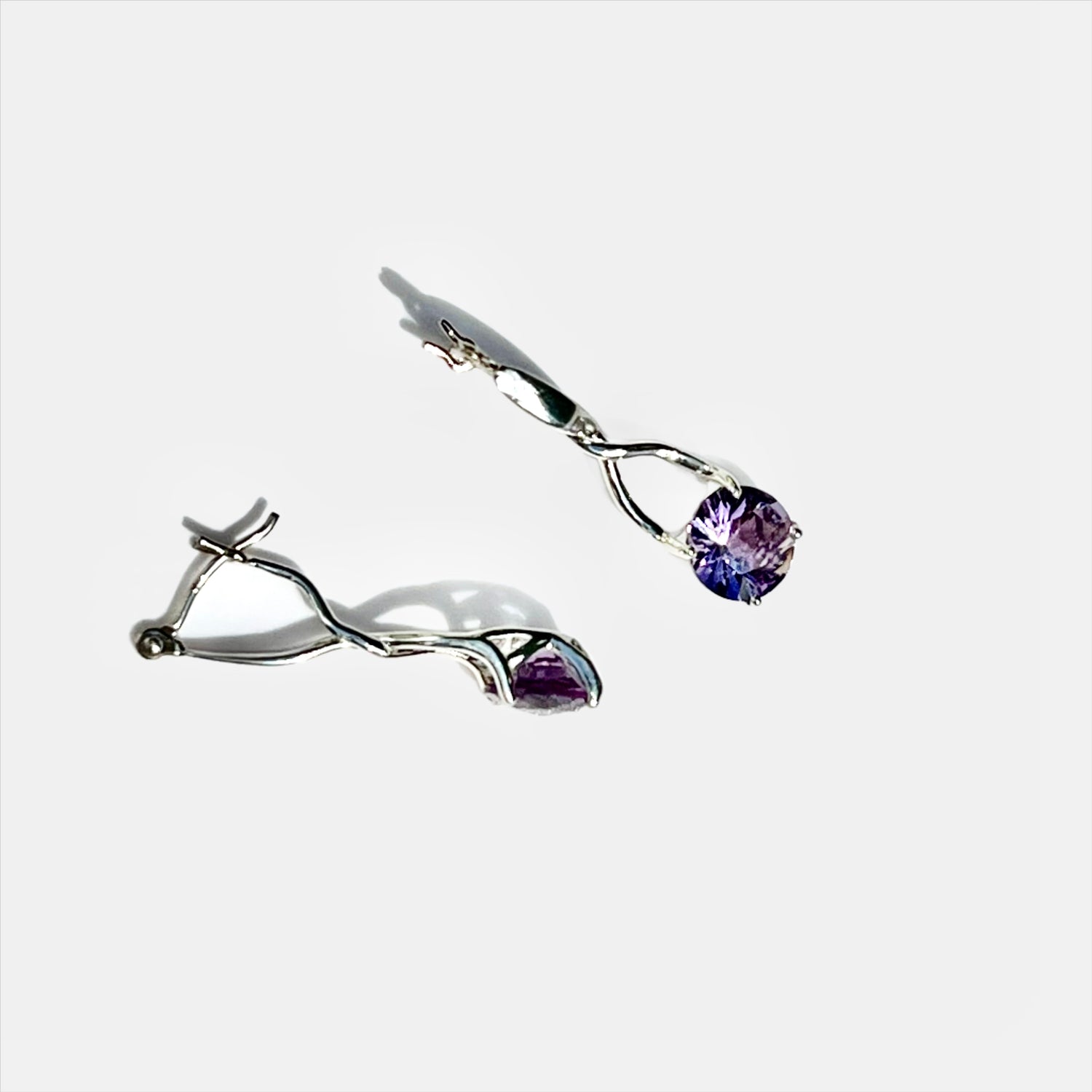 Brillante Amethyst Earrings sterling silver by Hannah Daye & Co