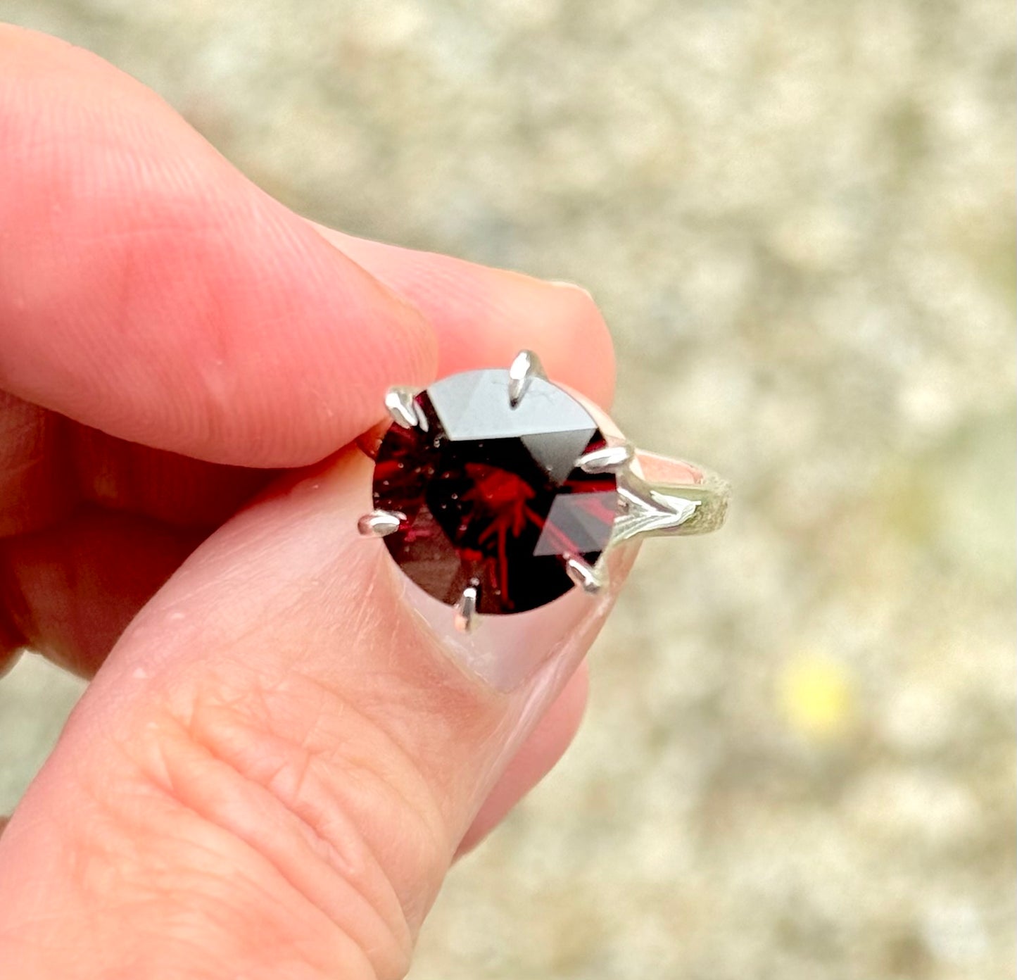 Brillante Cocktail Ring - Garnet - sterling silver - Hannah Daye & Co