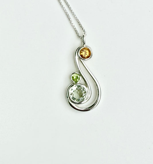 Aria Pendant - Citrine, Peridot & Mint Quartz