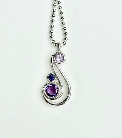 Aria Pendant - Amethyst & Iolite