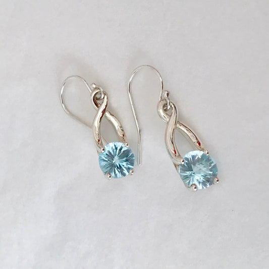 Brillante Drop Earrings Sterling Silver Sky Blue Topaz original design Hannah Daye & Co