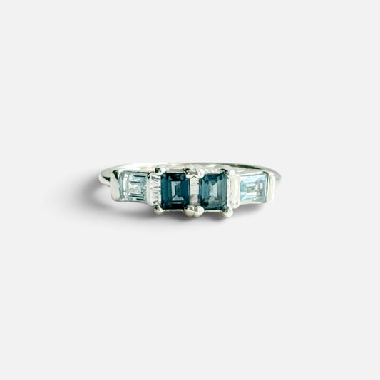 blue gemstone silver ring