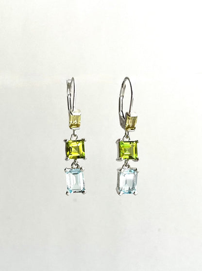 Sky Blue & Peridot sterling silver earrings - Lexi Collection - Hannah Daye & Company
