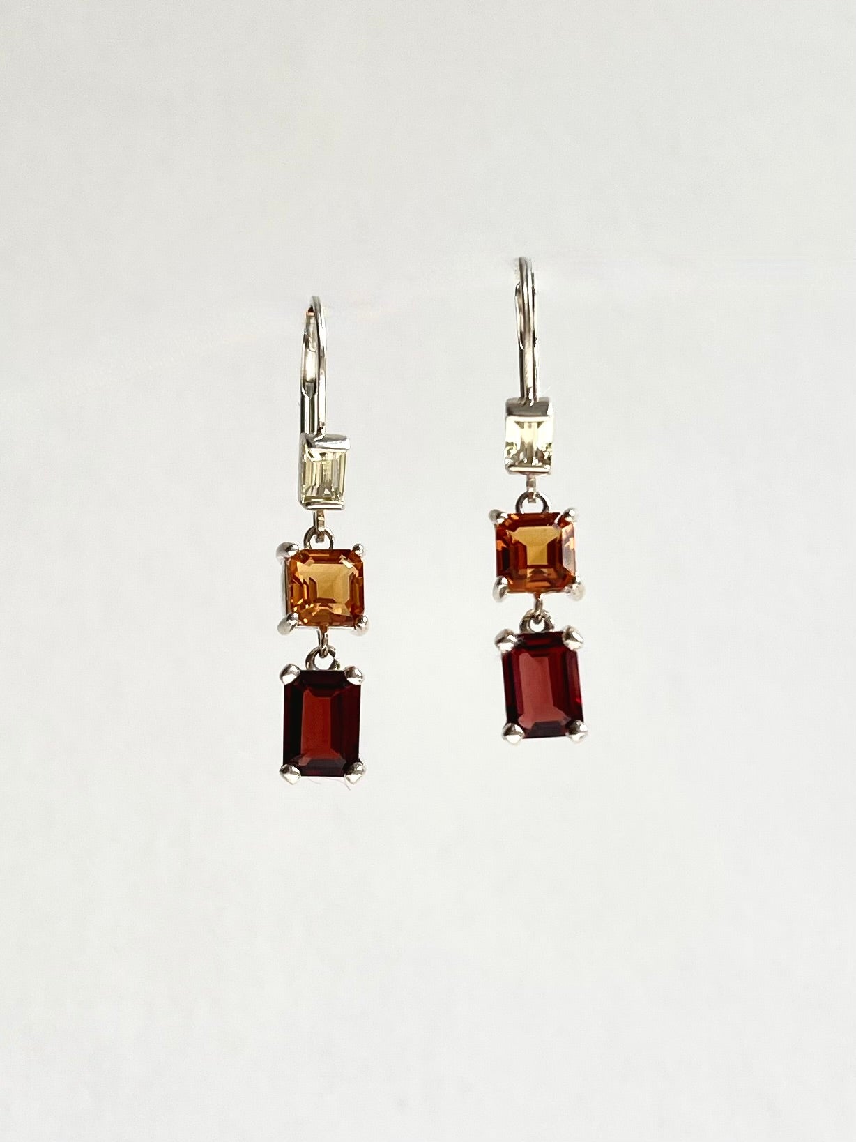 Lexi Double Drop Earrings in Garnet and Citrine by Hannah Daye jewelry