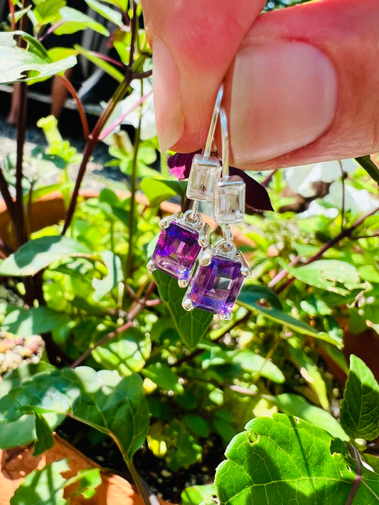 Amethyst sterling silver earrings - Lexi Collection - Hannah Daye & Company