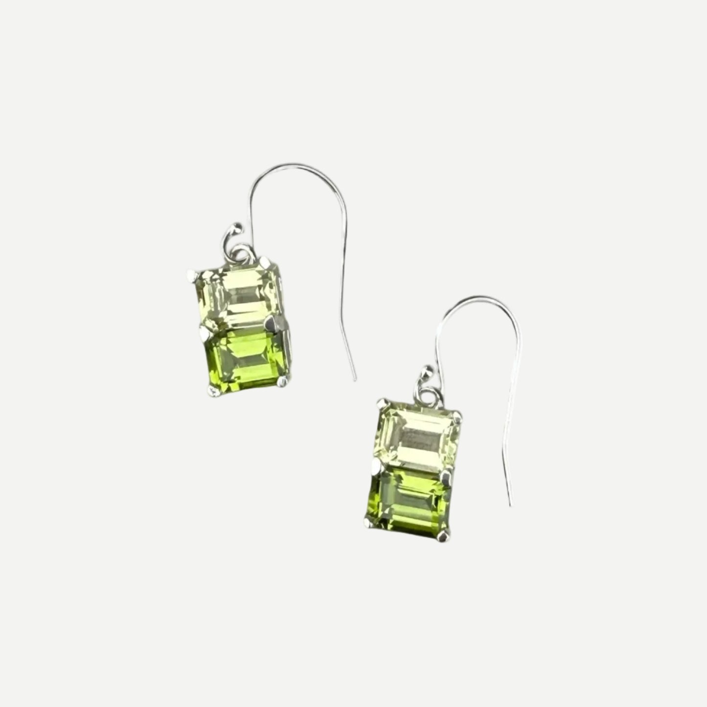 Lexington Drop Earrings lemon citrine and peridot sterling silver Hannah Daye & Co