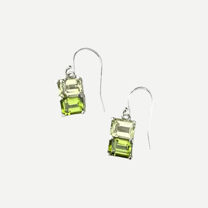 Lexington Drop Earrings lemon citrine and peridot sterling silver Hannah Daye & Co