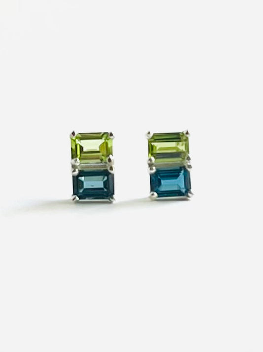 Lexington Earrings - Peridot & London Blue Topaz - Hannah Daye & Company