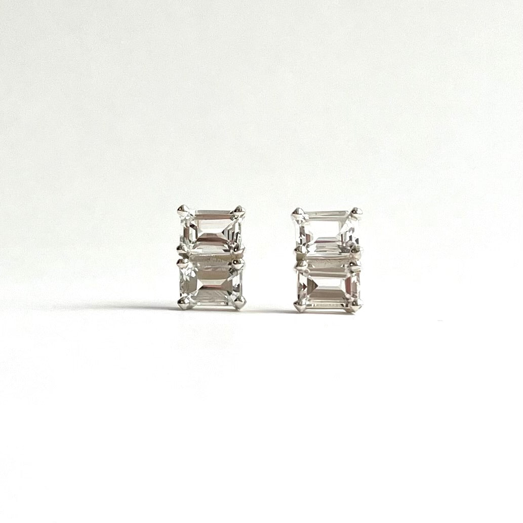 Lexington Earrings - Double White Topaz - Hannah Daye & Company