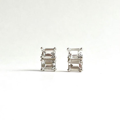 Lexington Earrings - Double White Topaz - Hannah Daye & Company