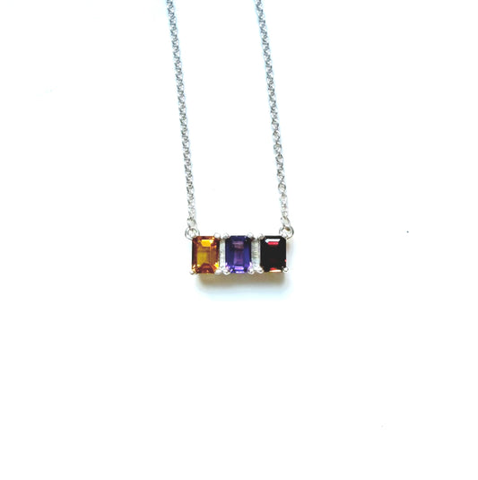 three gemstone necklace