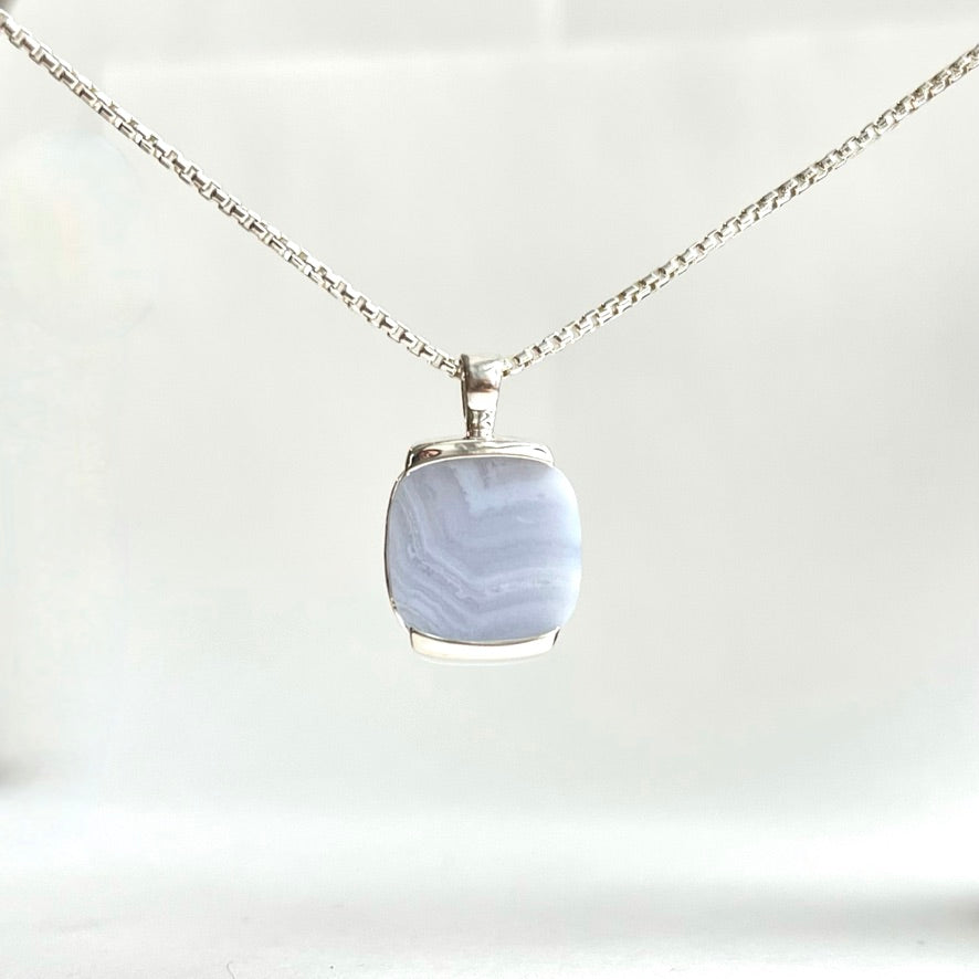 Lavender Agate sterling silver pendant - Milan Collection - Hannah Daye & Company