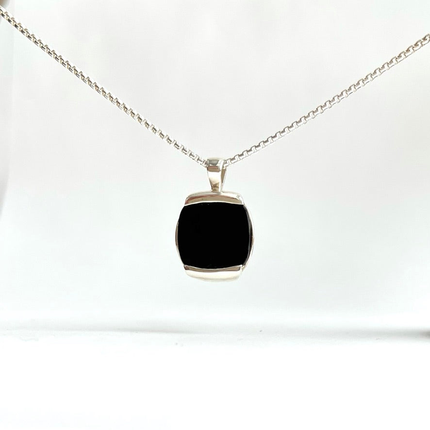 Black Onyx sterling silver pendant - Milan Collection - Hannah Daye & Company