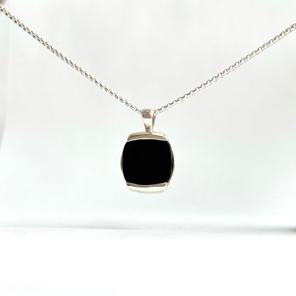 Black Onyx sterling silver pendant - Milan Collection - Hannah Daye & Company