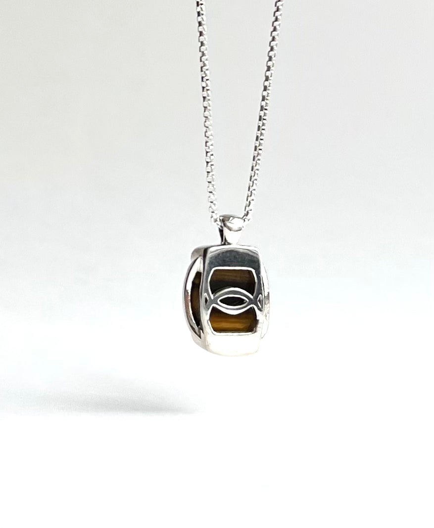 Milan Pendant tiger eye sterling silver handcrafted Hannah Daye & Co
