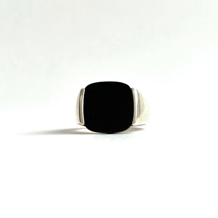 Black Onyx sterling silver ring - Milan Collection - Hannah Daye & Company