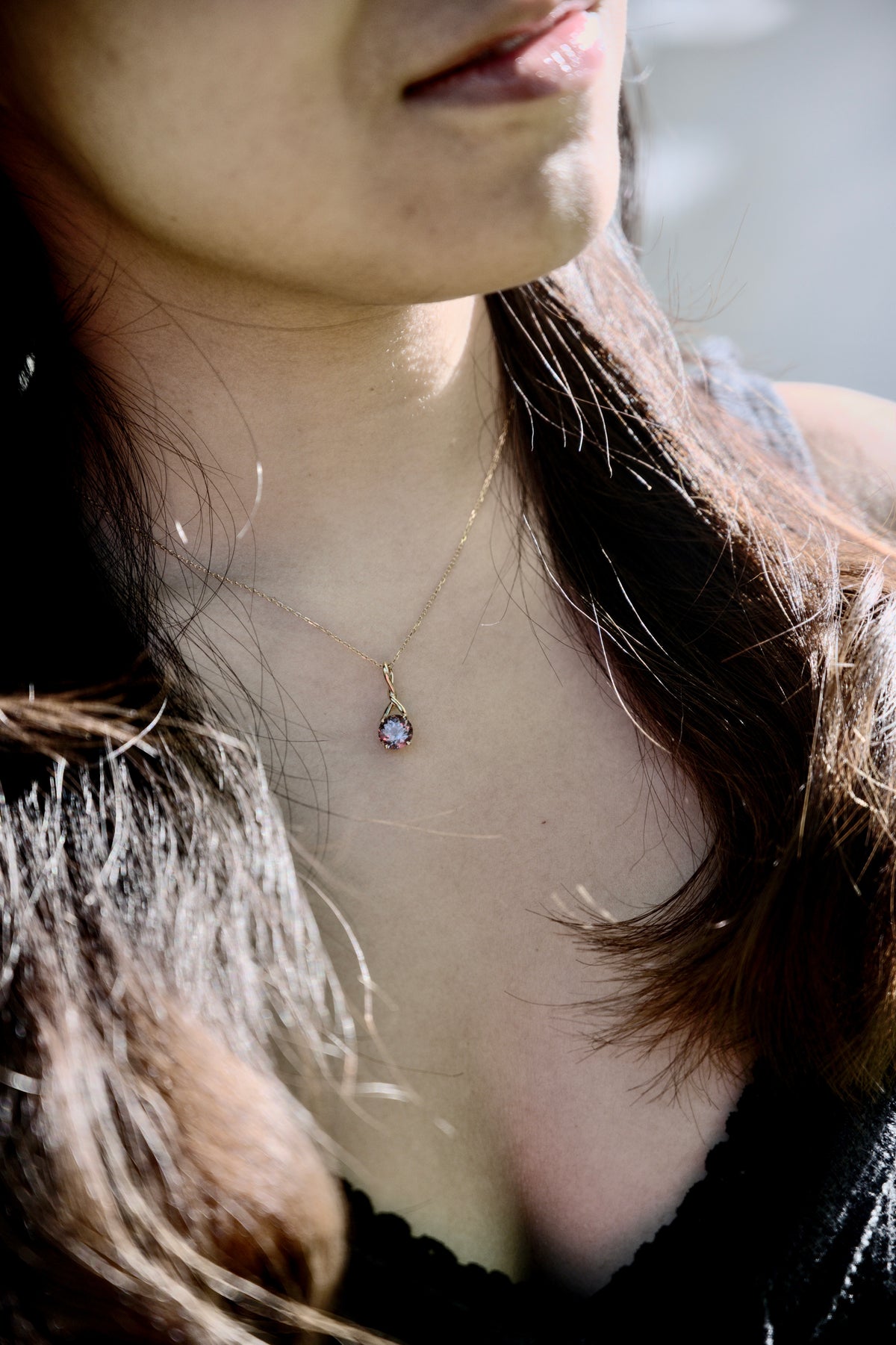 spinel Brillante Piccolo Pendant 14k yellow gold by Hannah Daye fine jewelry one-of-a-kind