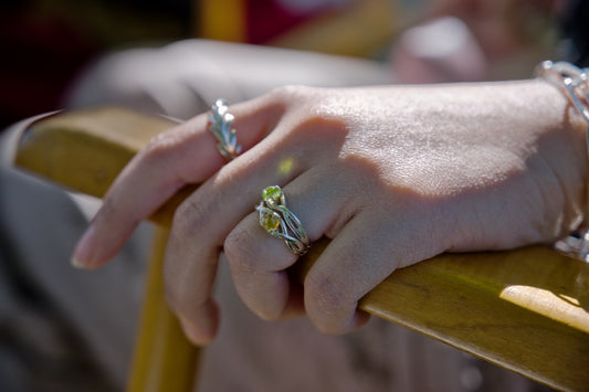 Fiore Rings Peridot and Citrine Sterlign Silver by Hannah Daye & Co fine jewelry original design