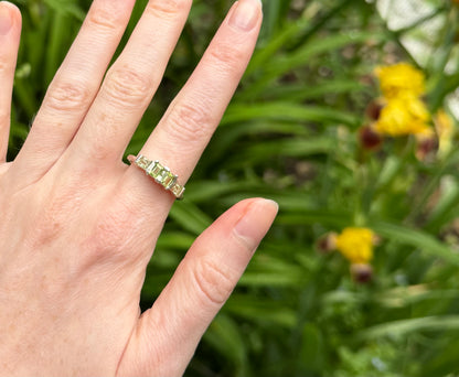 peridot green ring by Hannah Daye