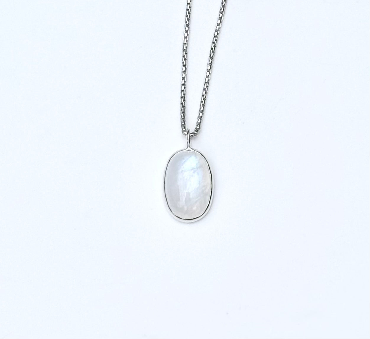 rainbow moonstone pendant sterling silver
