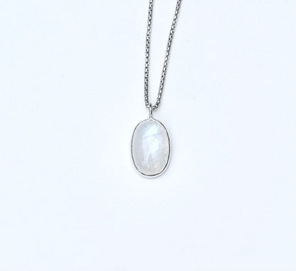 rainbow moonstone pendant sterling silver