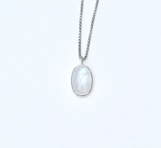 rainbow moonstone pendant sterling silver