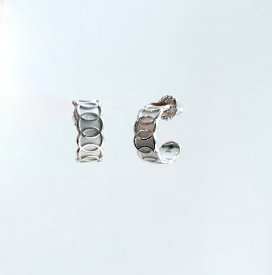 sterling silver hoop post earrings