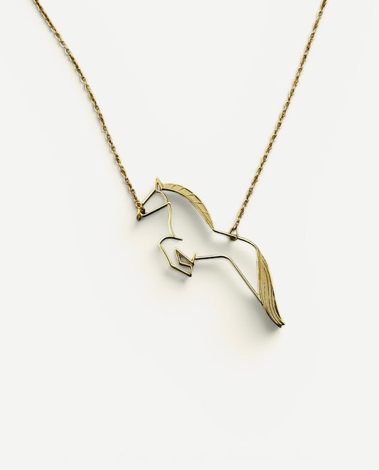 14k gold Horse Charm necklace by Hannah Daye