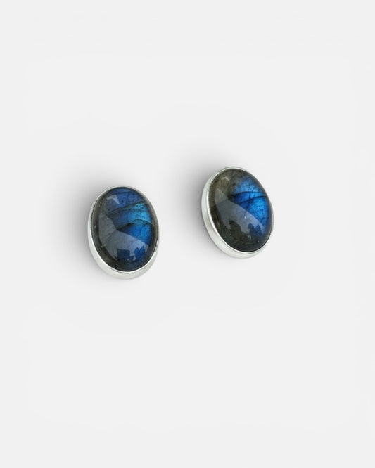 Windsor Earrings labradorite sterling silver handcrafted Hannah Daye & Co