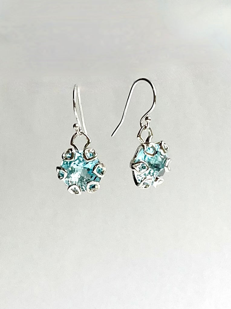 Sky Blue Topaz sterling silver earrings - Poppy Collection - Hannah Daye & Company