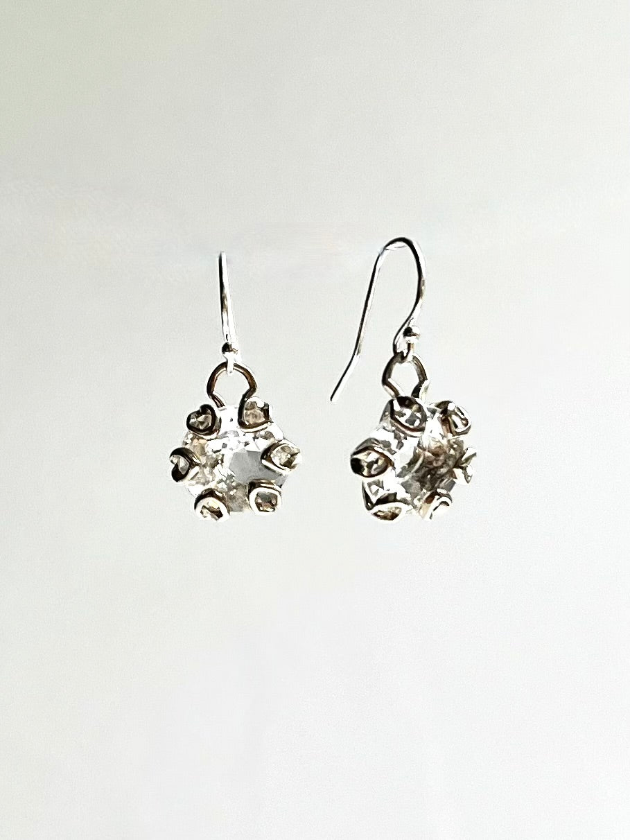White Topaz sterling silver earrings - Poppy Collection - Hannah Daye & Company