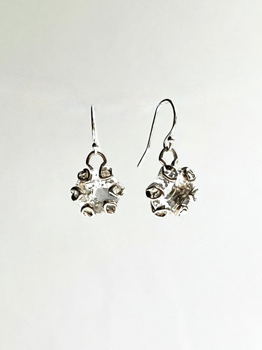 White Topaz sterling silver earrings - Poppy Collection - Hannah Daye & Company