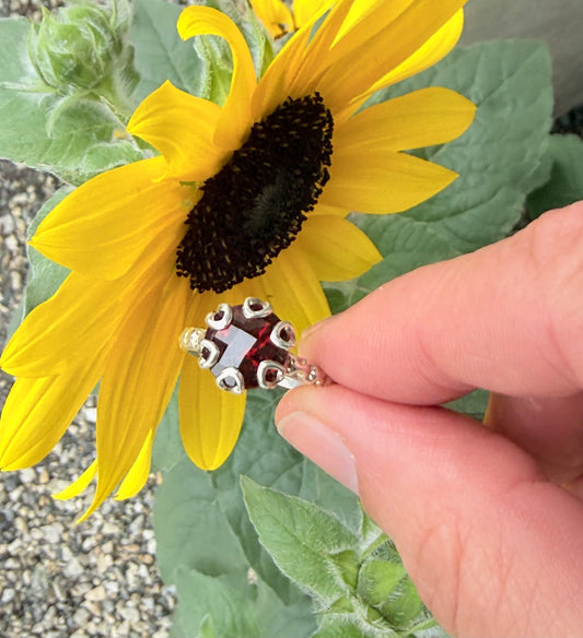 Poppy Ring - Garnet - sterling silver - Hannah Daye & Co