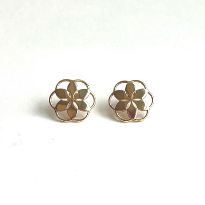 Handcrafted 14k gold earrings - Rosette Collection - Hannah Daye & Company