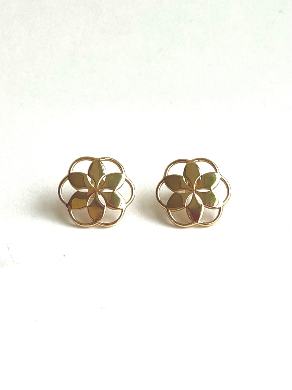 Rosette Piccolo Post Earrings 14k Gold - Hannah Daye & Company