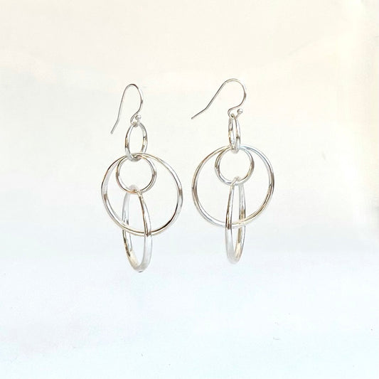 sterling silver earrings - Saturn - Hannah Daye & Company