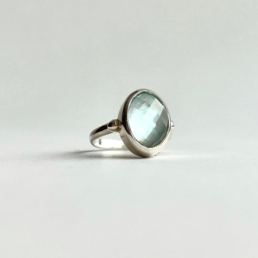 Sky Blue Topaz sterling silver ring - Windsor Collection - Hannah Daye & Company