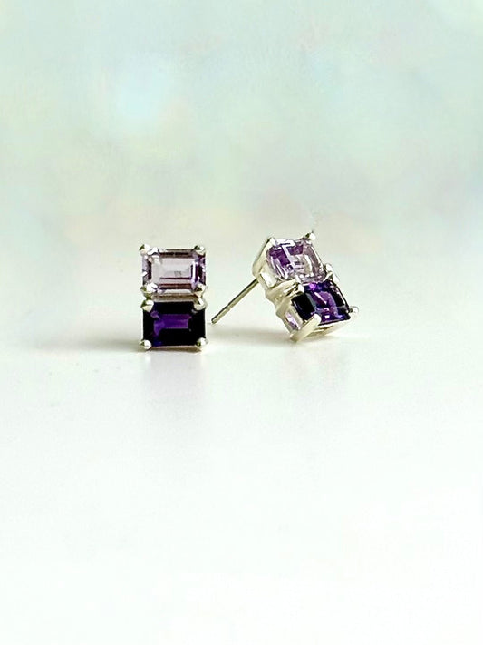 Lexington Earrings - Rose & Amethyst - Hannah Daye & Company